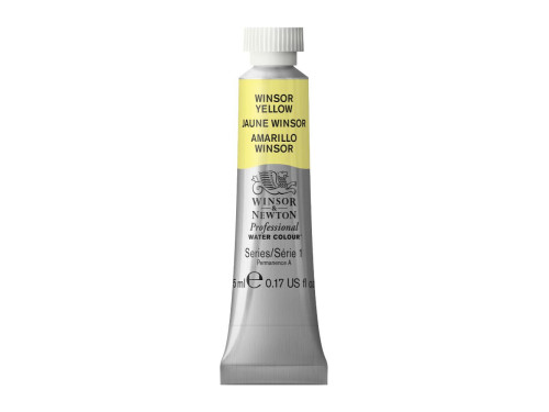 Watercolor paint Professional Watercolour - Winsor & Newton - Winsor Yellow, 5 ml
