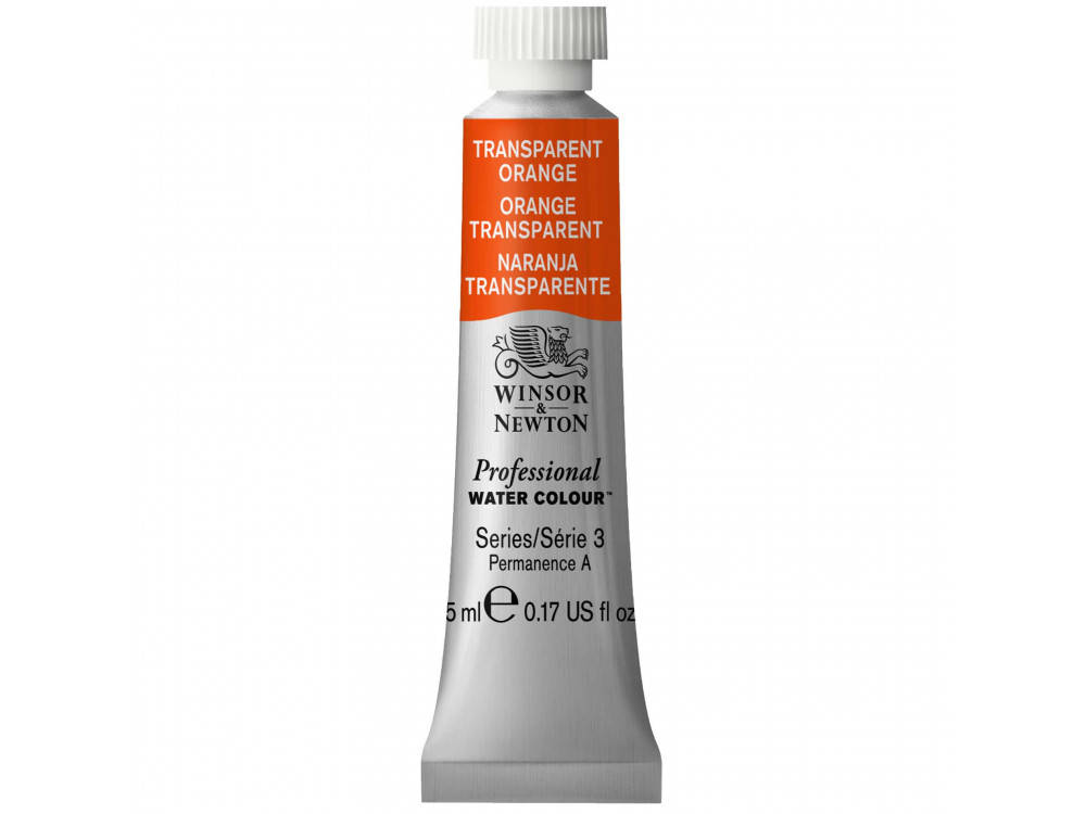 Watercolor paint Professional Watercolour - Winsor & Newton - Transparent Orange, 5 ml
