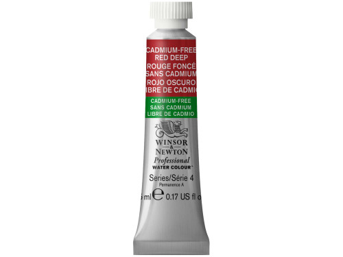 Watercolor paint Professional Watercolour - Winsor & Newton - Cadmium Free Red Deep, 5 ml