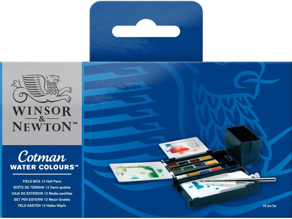 Zestaw farb akwarelowych Cotman Field - Winsor & Newton - 12 kolorów