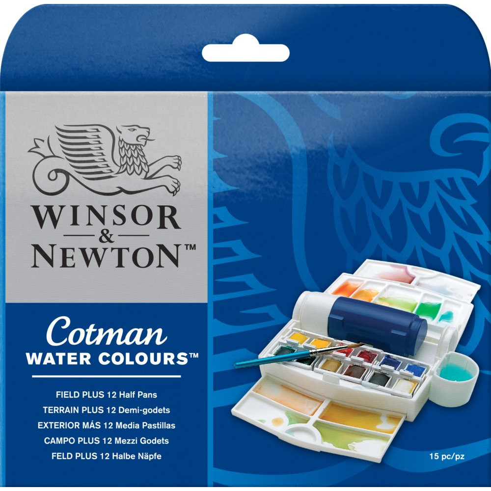 Zestaw farb akwarelowych Cotman Field Plus - Winsor & Newton - 12 kolorów