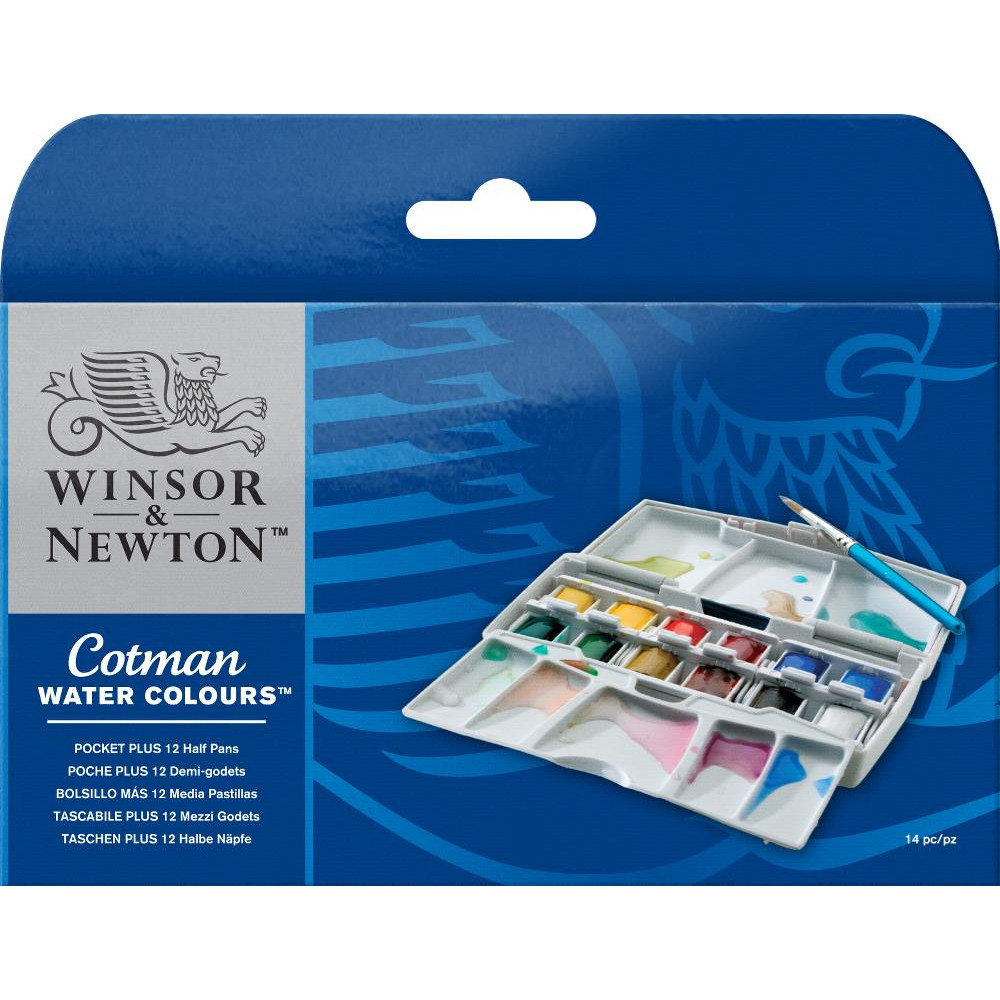 Watercolors Cotman Pocket Plus set - Winsor & Newton - 12 colors.