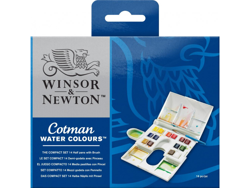 Zestaw farb akwarelowych Cotman Compact - Winsor & Newton - 14 kolorów