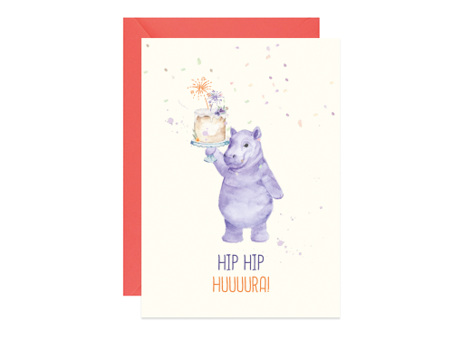 Greeting card A6 - Paperwords - Hip hip hurra