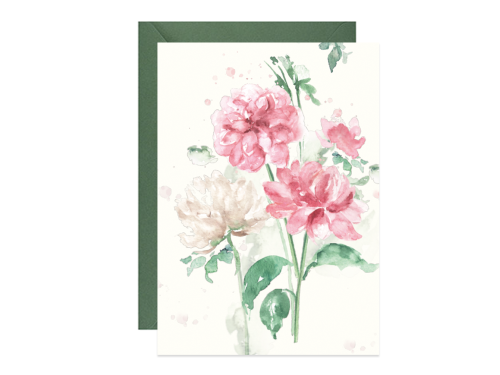 Greeting card A6 - Paperwords - Peonies