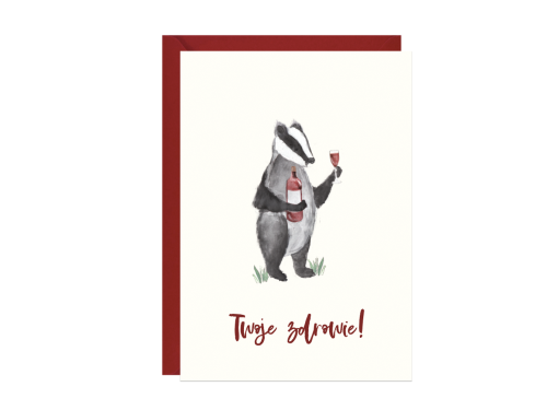 Greeting card A6 - Paperwords - Borsuk Twoje zdrowie