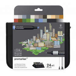 Promarker set in case - Winsor & Newton - Architectural Tones, 25 pcs
