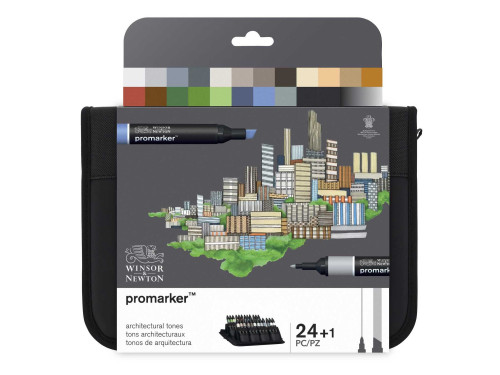 Zestaw Promarker w etui - Winsor & Newton - Architectural Tones, 25 szt.