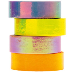 Set of washi tape - Paper Poetry - Iridescent Pastel, 15 mm x 5 m, 4 pcs.