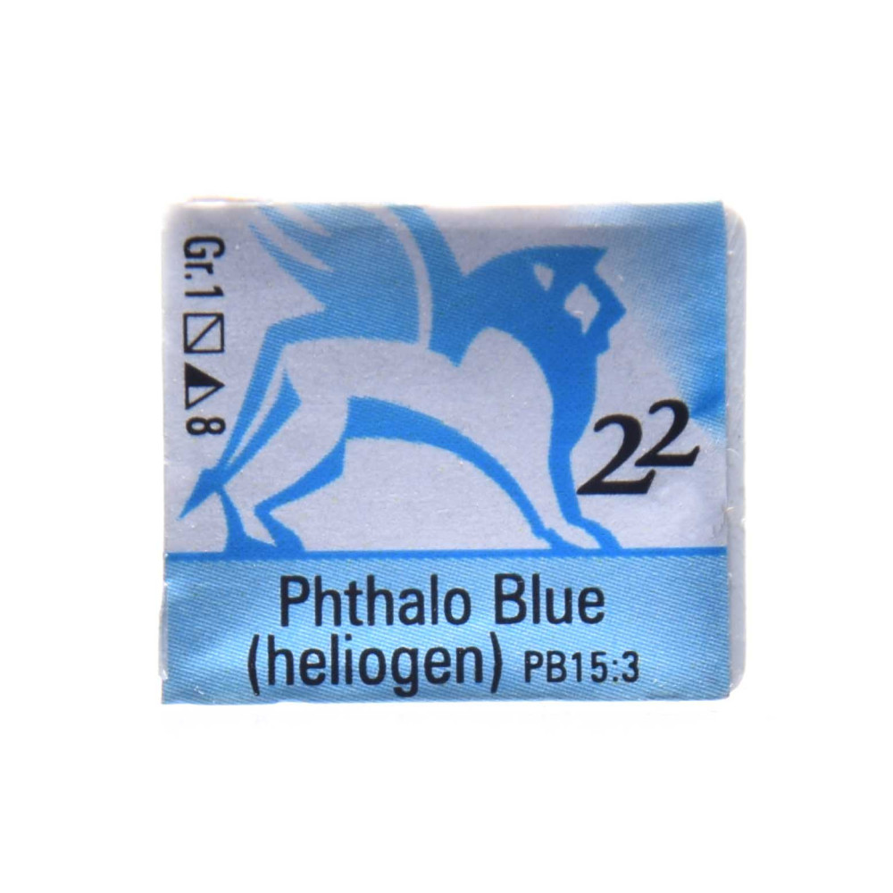 Watercolors in half pans - Renesans - 22, phthalo blue, 1,5 ml