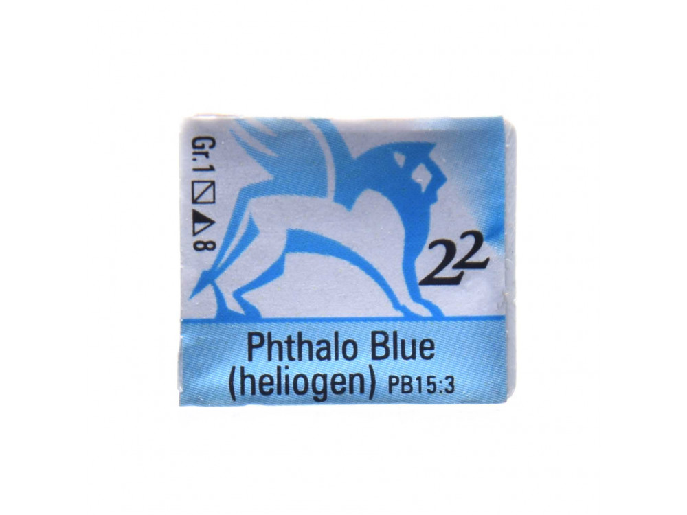 Watercolors in half pans - Renesans - 22, phthalo blue, 1,5 ml