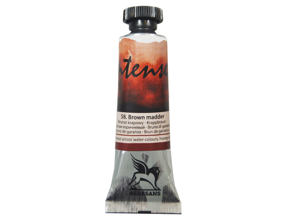 Watercolor paint Intense - Renesans - 58, brown madder, 15 ml