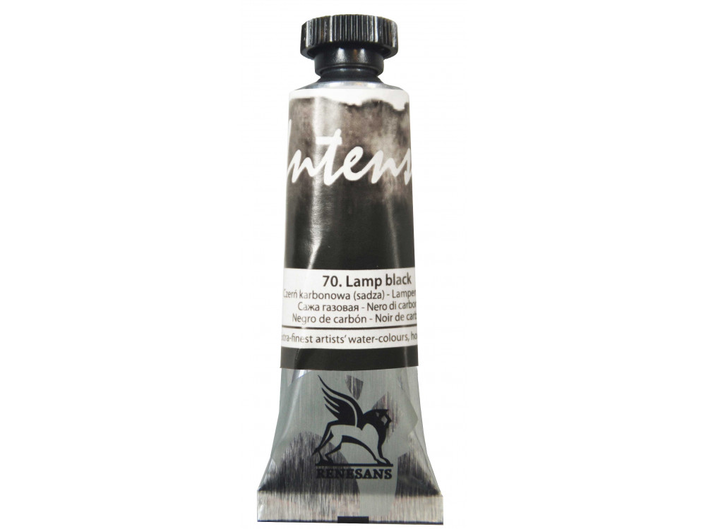 Farba akwarelowa Intense Water - Renesans - 70, lamp black, 15 ml