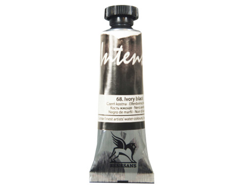 Watercolor paint Intense - Renesans - 68, ivory black, 15 ml
