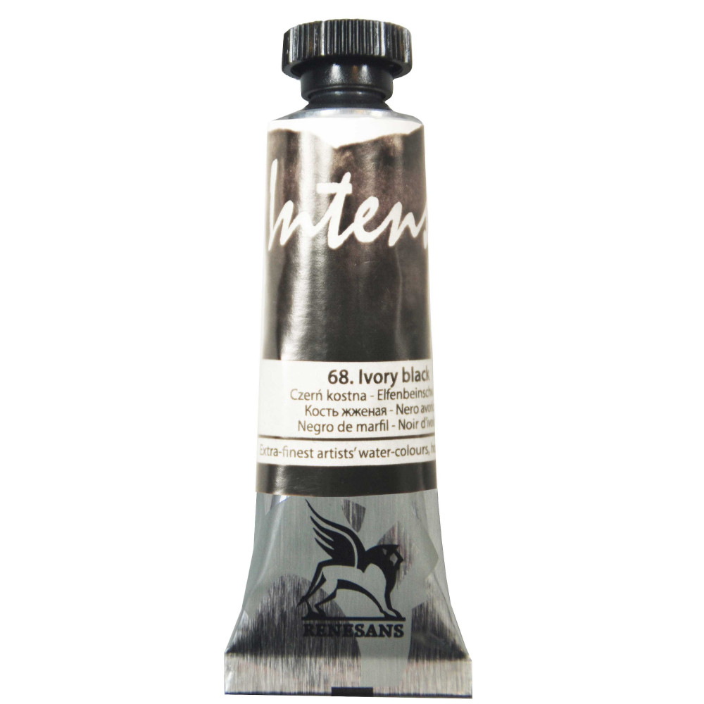Farba akwarelowa Intense Water - Renesans - 68, ivory black, 15 ml