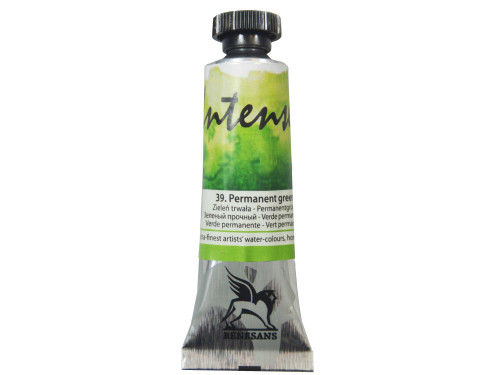 Farba akwarelowa Intense Water - Renesans - 39, permanent green, 15 ml