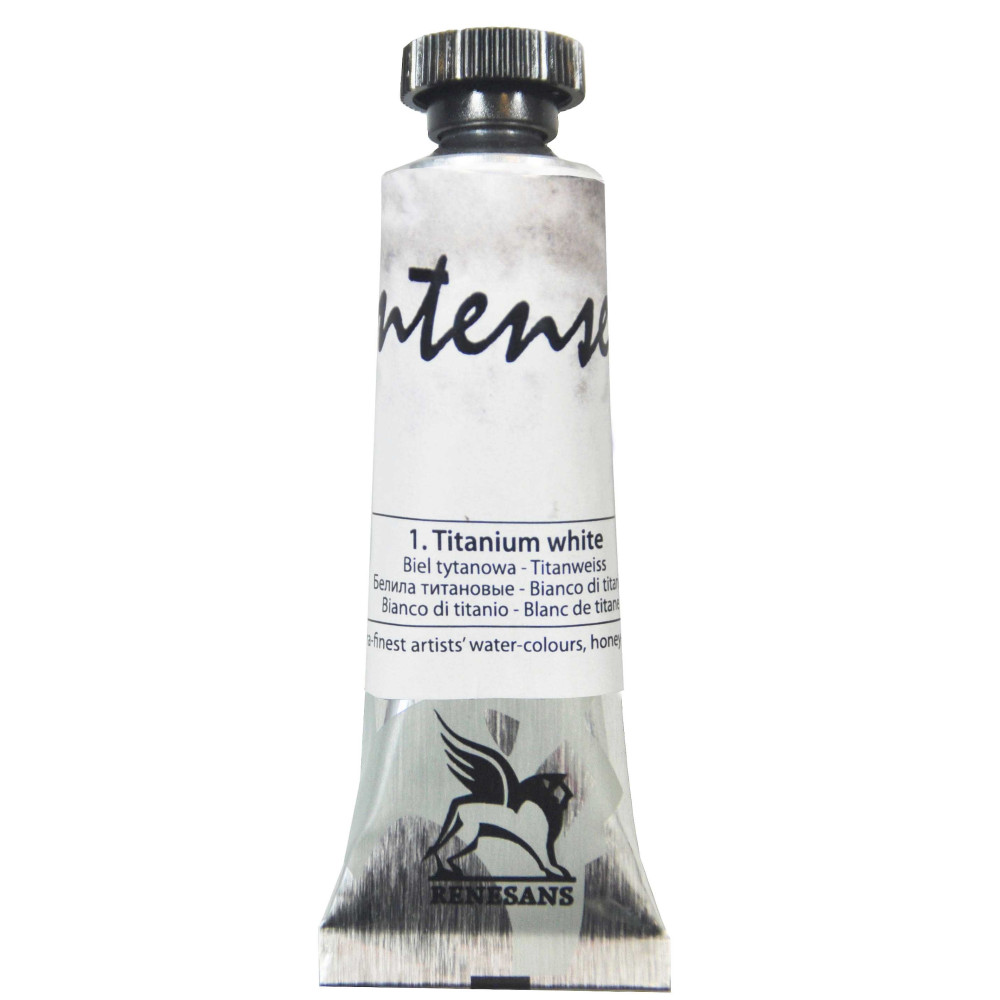 Watercolor paint Intense - Renesans - 1, titanium white, 15 ml