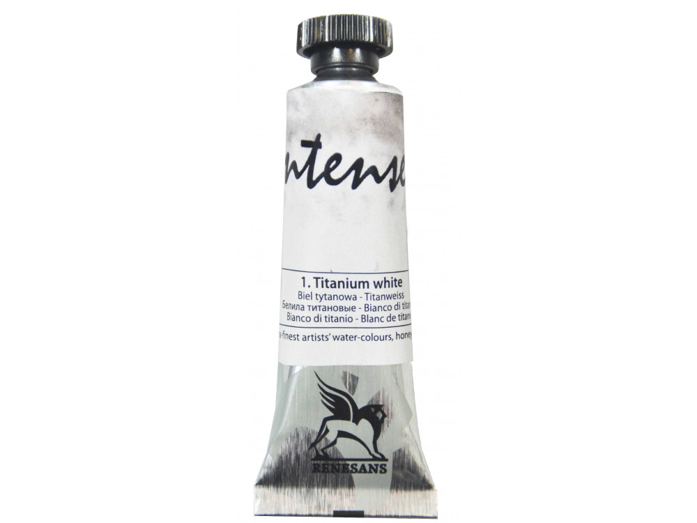 Watercolor paint Intense - Renesans - 1, titanium white, 15 ml