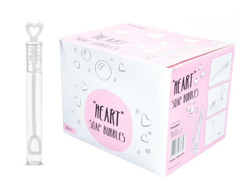 Soap bubbles Heart - white, 48 pcs.