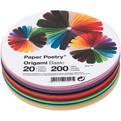 Origami paper Basic - Paper Poetry - round, 15 cm, 200 sheets