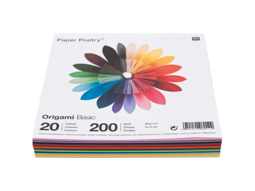 Origami paper Basic - Paper Poetry - square, 5 x 5 cm, 200 sheets