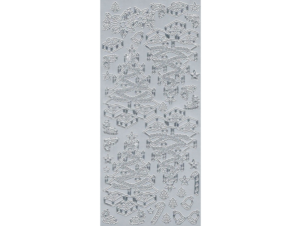 Sticker - Christmas Tree 086 silver