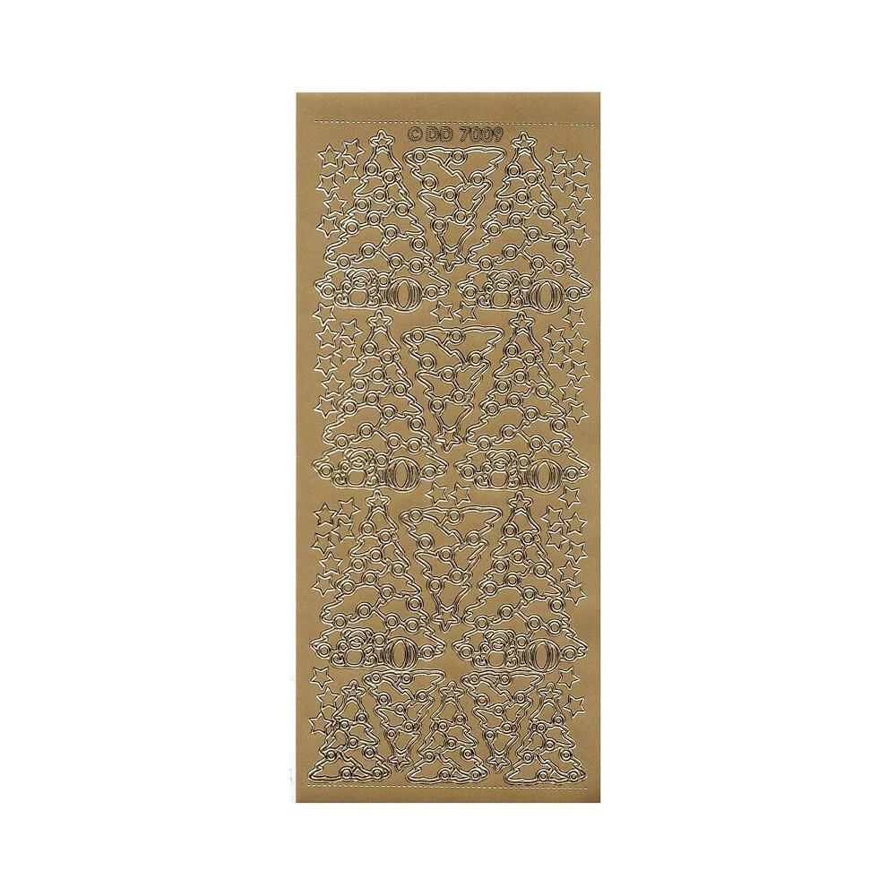 Stickersy, naklejki ażurowe - Choinki, złote