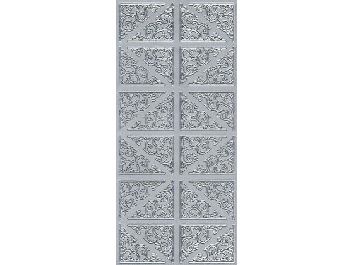 Stickersy, naklejki ażurowe - Narożniki, srebrne