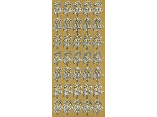Stickersy, naklejki ażurowe - Róże, złote