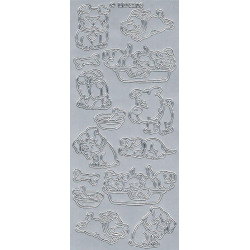 Stickers - Dog 5306 Silver