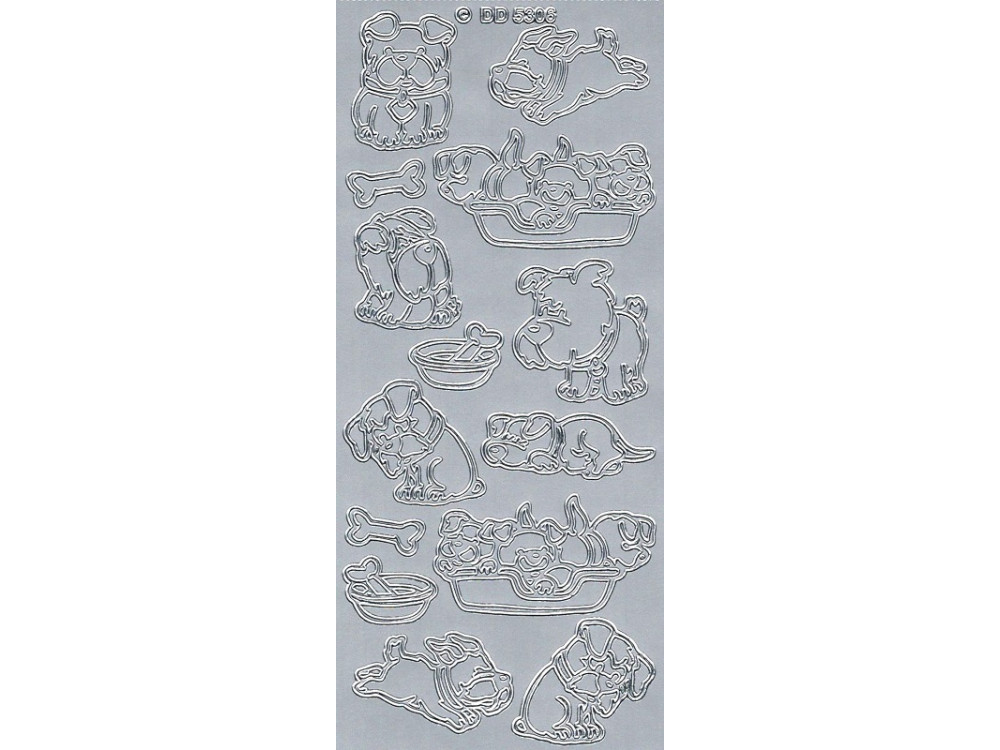Stickers - Dog 5306 Silver
