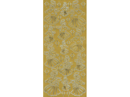 Stickersy, naklejki ażurowe - Aniołki, złote