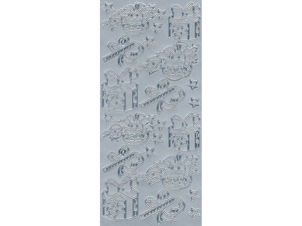 Stickersy, naklejki ażurowe - Prezenty, srebrne