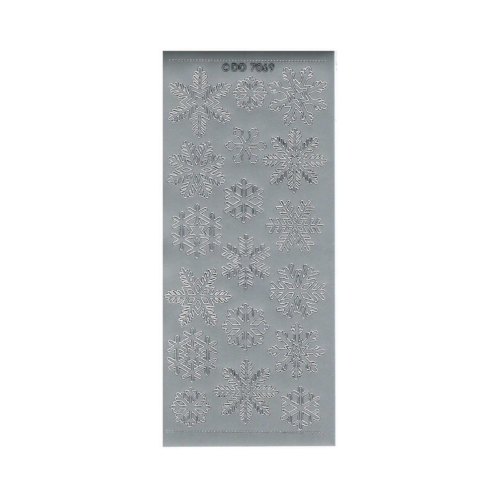 Stickersy, naklejki ażurowe - Śnieżynki, srebrne