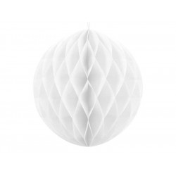 Honeycomb ball - white, 10 cm