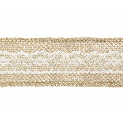 Jute tape with lace - 5 cm...