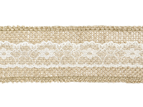 Jute tape with lace - 5 cm x 5 m