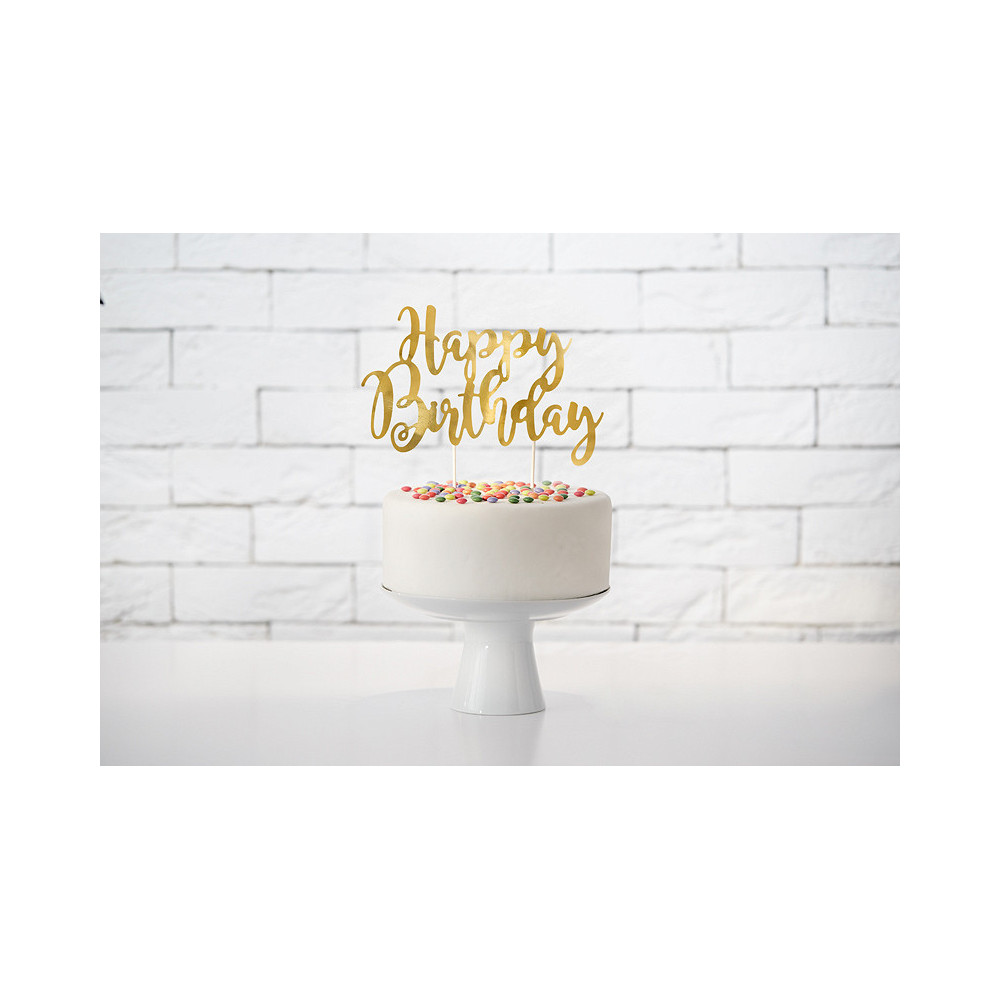 AERZETIX Cheers Happy 22nd Birthday Cake Topper Black Gold ...