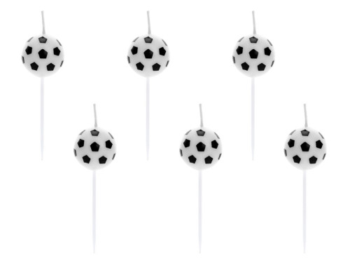 Birthday candles Soccer Balls - 6 pcs.