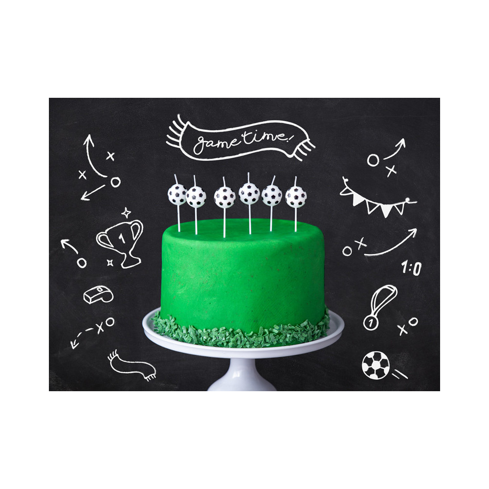 Birthday candles Soccer Balls - 6 pcs.