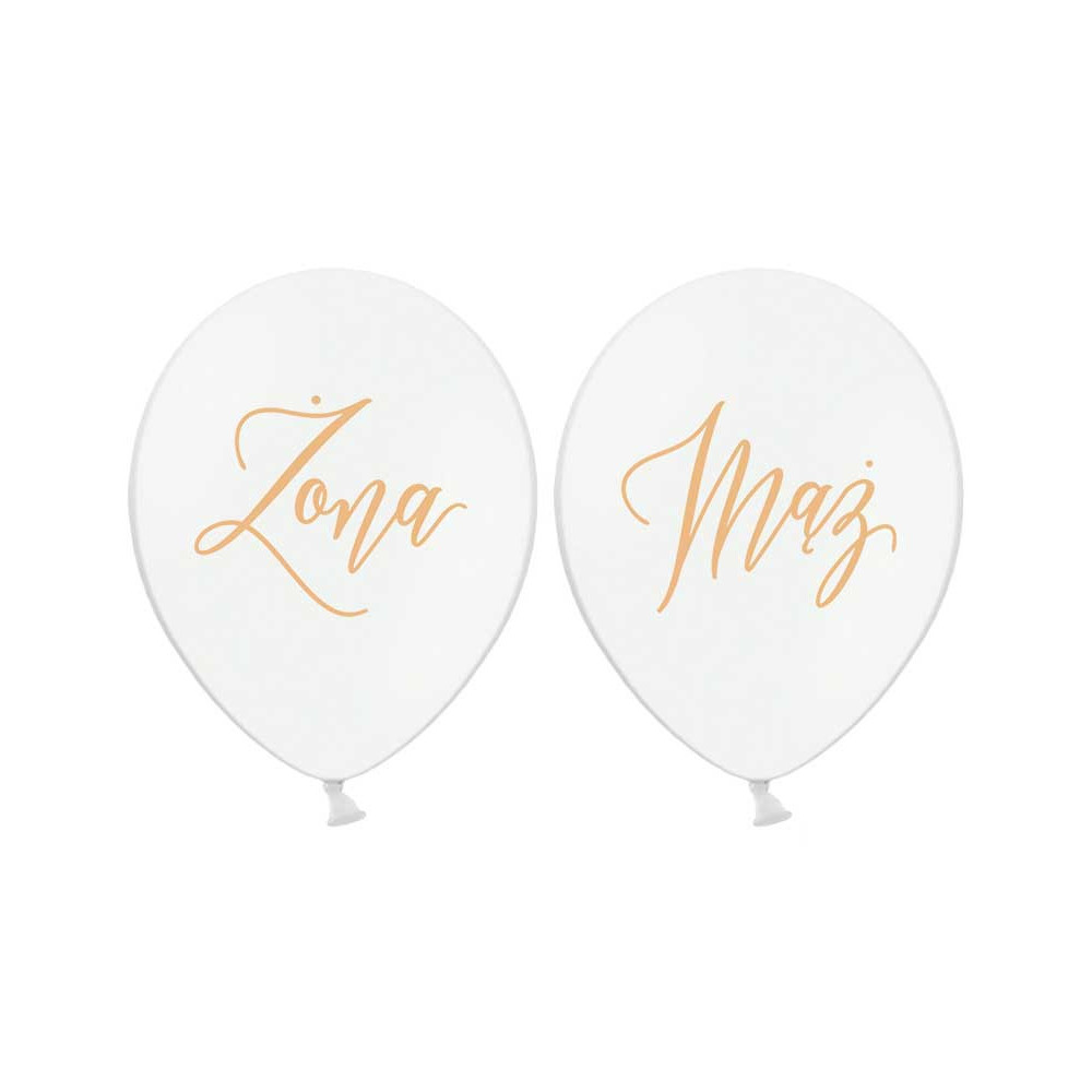 Husband and Wife balloons - white, 30 cm, 6 pcs.