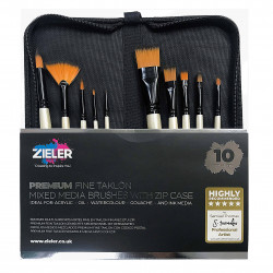 Set of brushes Premium Brush with zip case - Zieler - 10 pcs.
