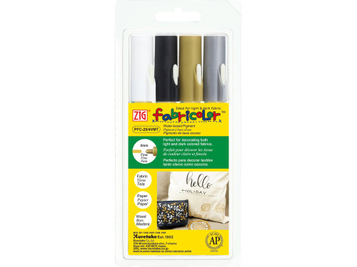 Set of Textile Fabricolor ZIG markers - Kuretake - 4 colors