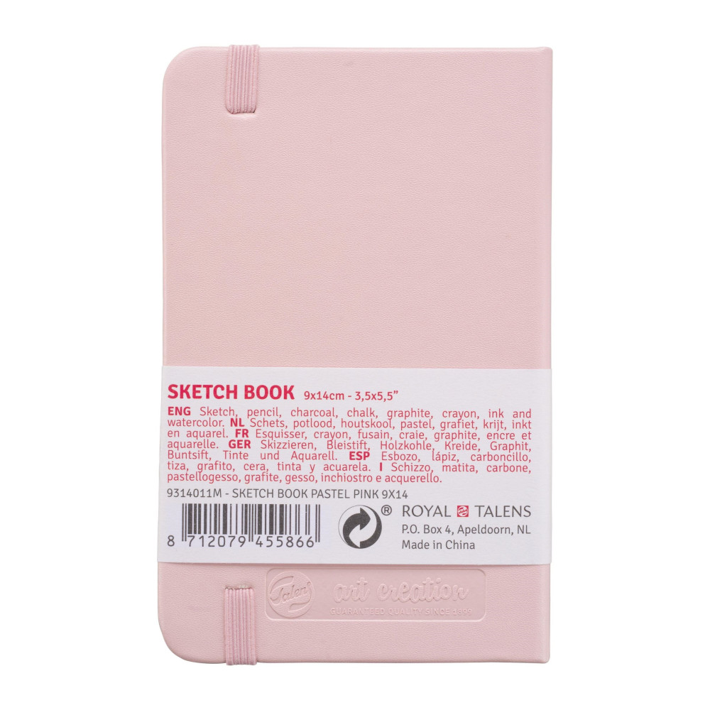 Sketch Book 9 x 14 cm - Talens Art Creation - Pastel Pink, 140g, 80 sheets