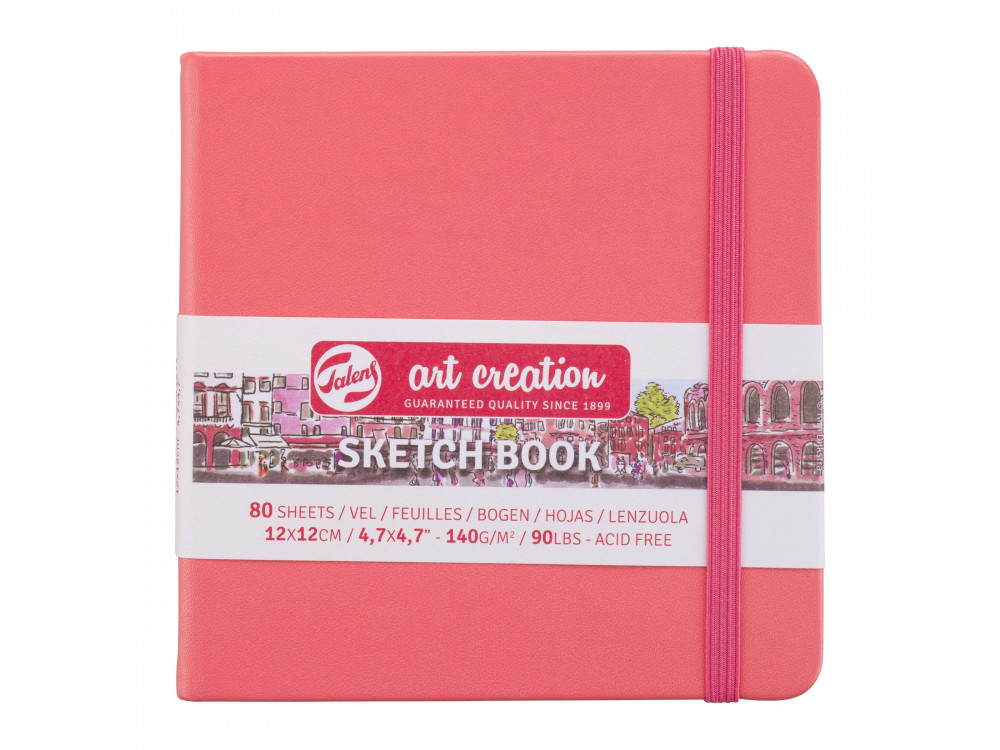 Sketch Book 12 x 12 cm - Talens Art Creation - Coral Red, 140g, 80 sheets