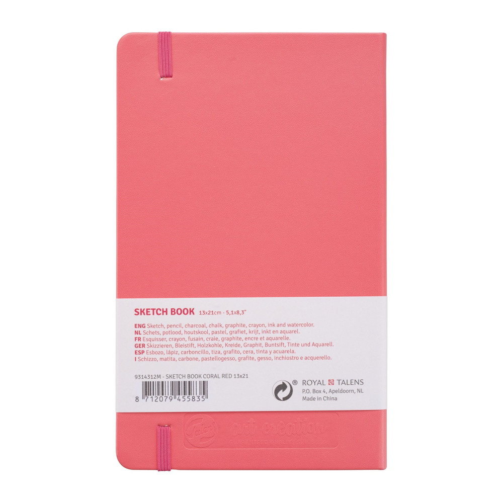 Sketch Book 13 x 21 cm - Talens Art Creation - Coral Red, 140g, 80 sheets