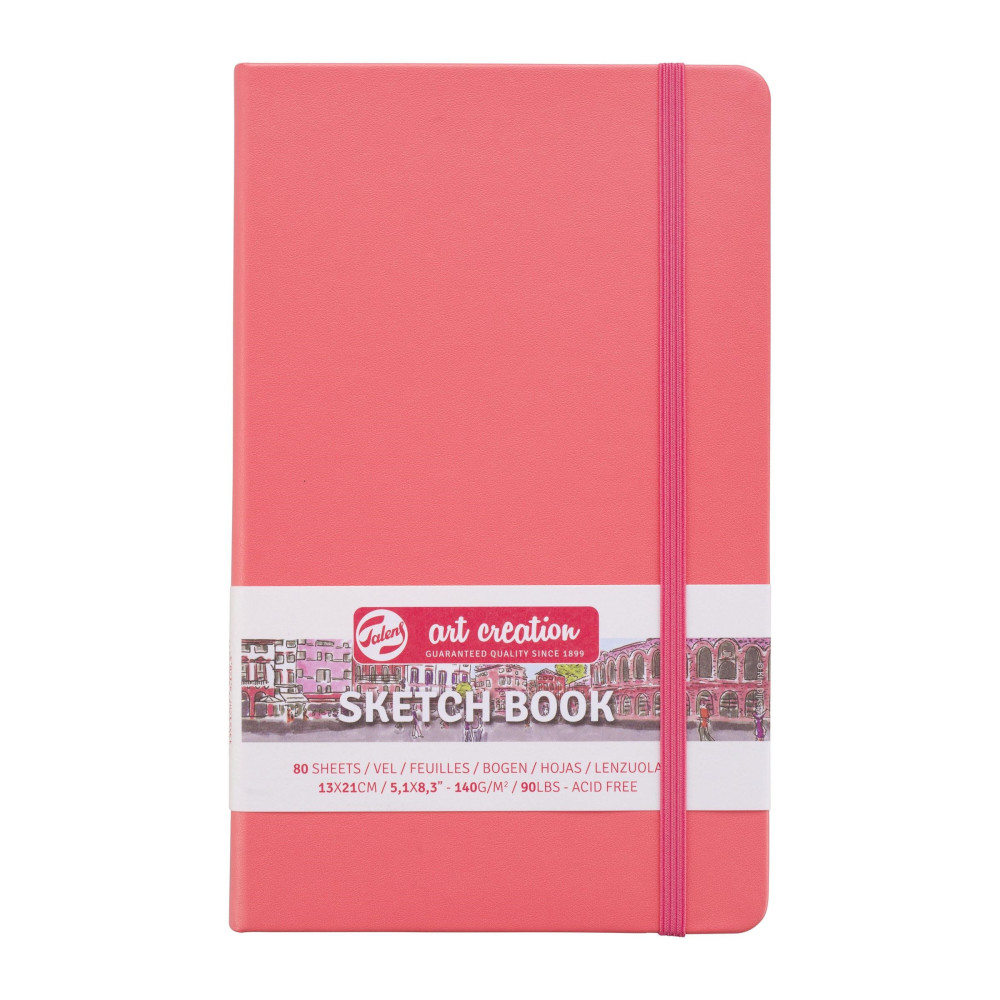 Sketch Book 13 x 21 cm - Talens Art Creation - Coral Red, 140g, 80 sheets