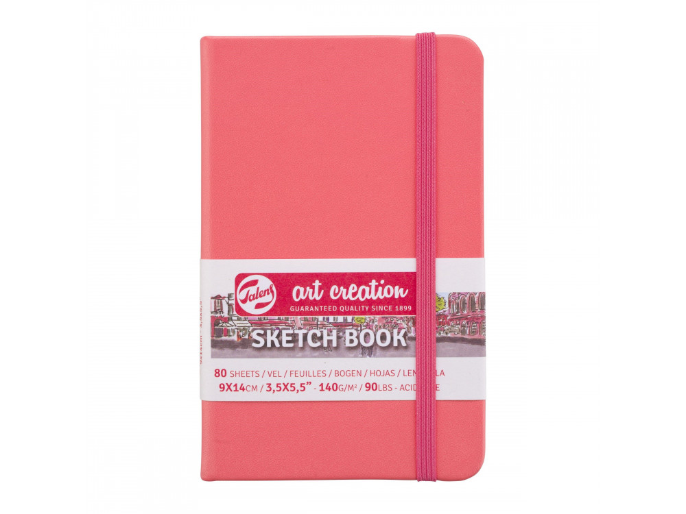 Sketch Book 9 x 14 cm - Talens Art Creation - Coral Red, 140g, 80 sheets