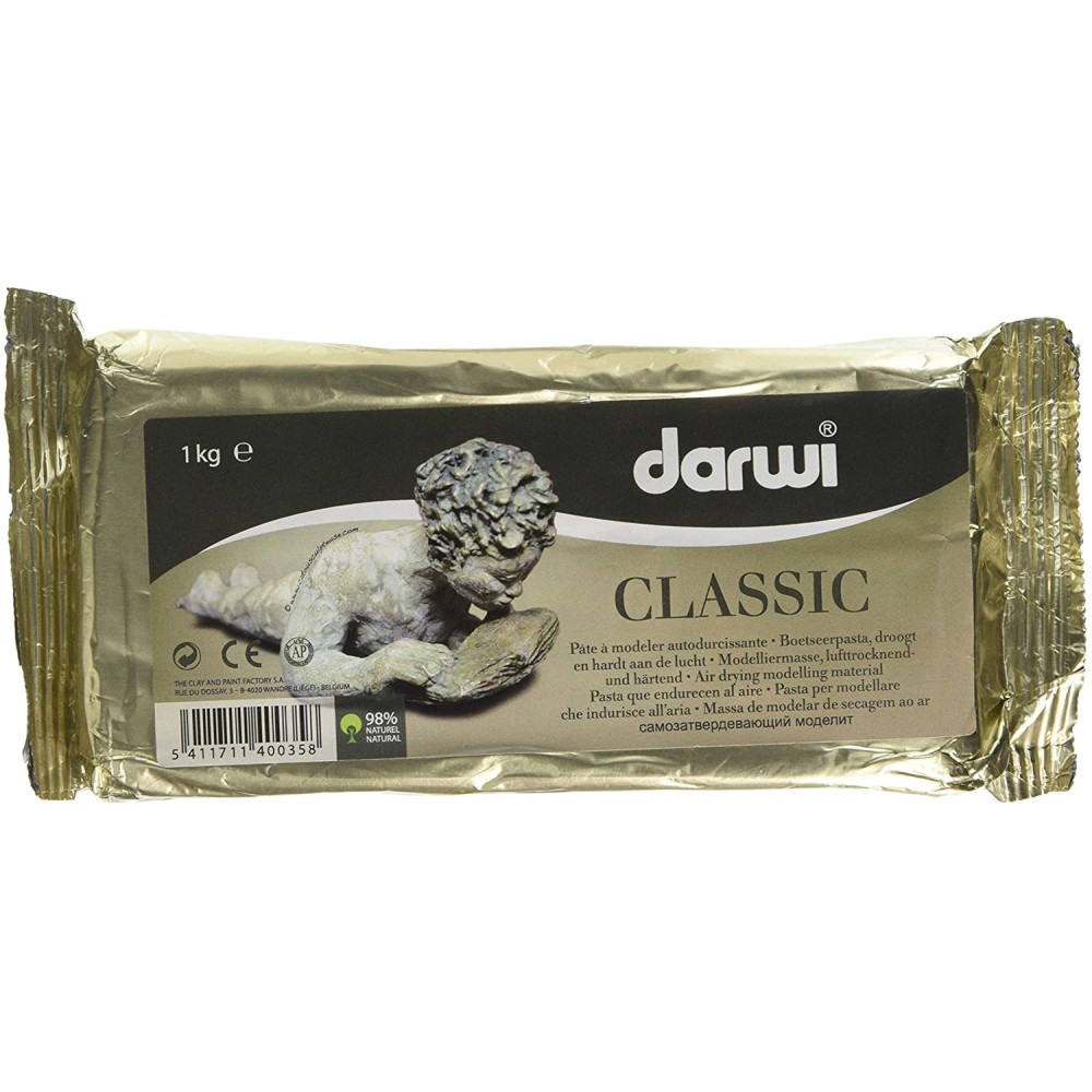 Glinka, masa plastyczna Classic - Darwi - biała, 1 kg