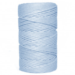 Sznurek bawełniany do makramy - błękitny, 2 mm, 100 g, 60 m